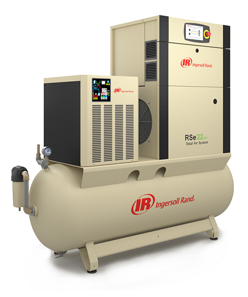 Sprężarka śrubowa Ingersoll Rand RSe 15 - 22 kW w wersji na zbiorniku wraz z osuszaczem chłodniczym